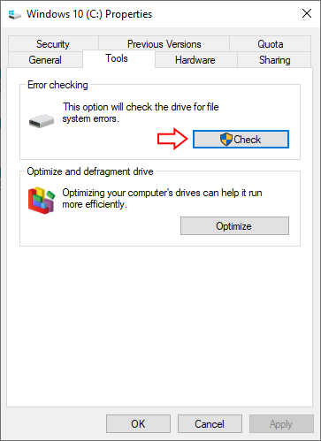 Chạy chkdsk trong Windows 8-10